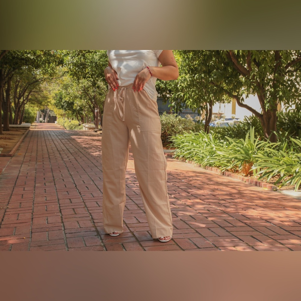 Women's Tan High-Waisted Pants